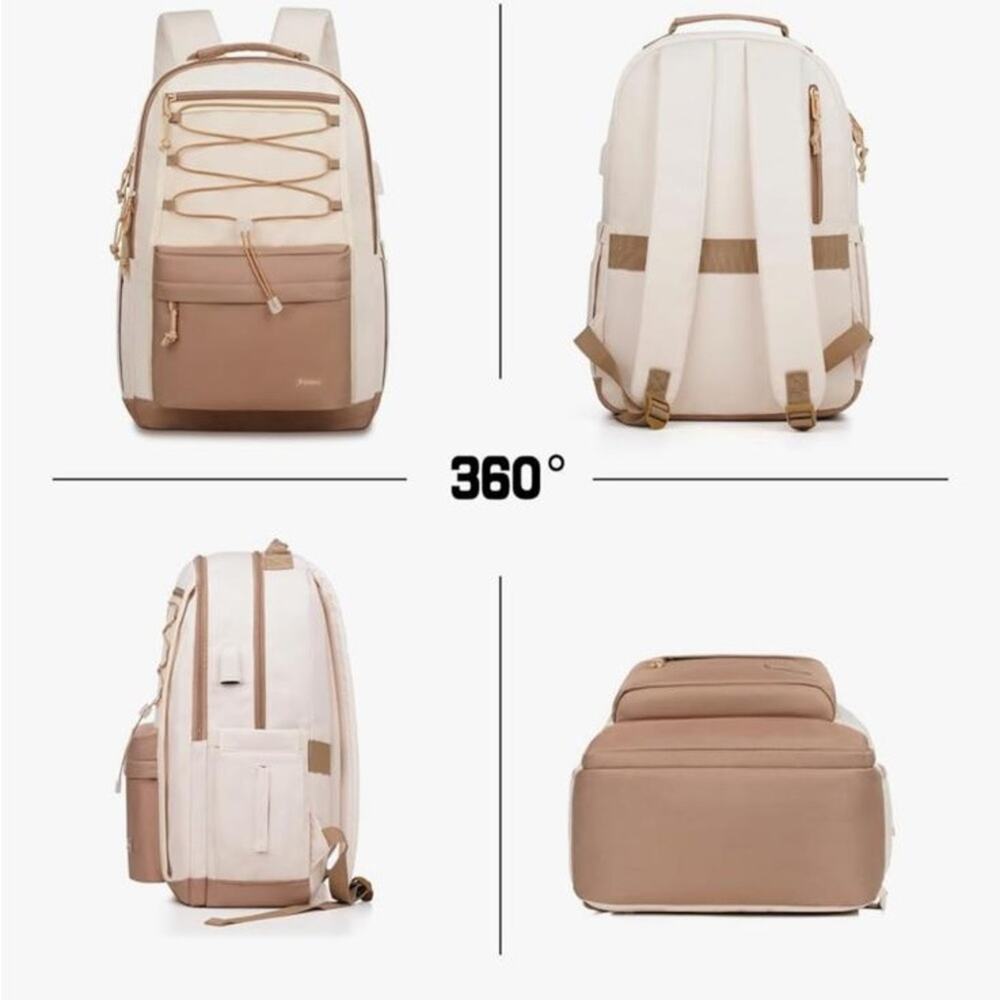 NWT Women Students Fashion 15.6 Inch Laptop Bag for Work Travel (Khaki Beige) - Picture 7 of 13